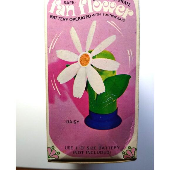 1960s Flower Power Daisy Plastic Fan Hong Kong Vintage Kitsch Retro Groovy Mod - Picture 6 of 8
